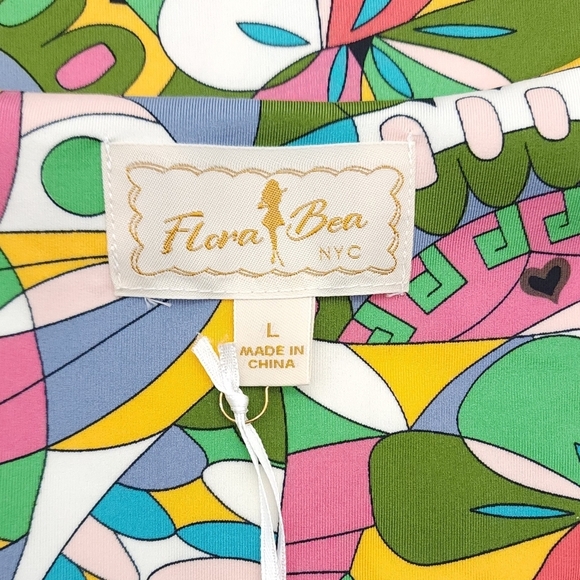 Flora Bea Nyc Livie Butterfly Colorful Stretchy Mini Sleeveless Dress Size L - Picture 9 of 12